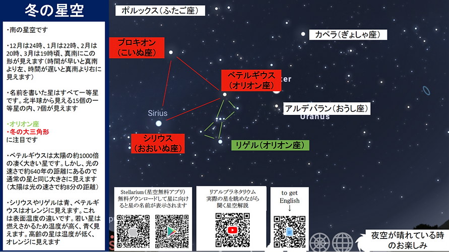 12〜3月の星空