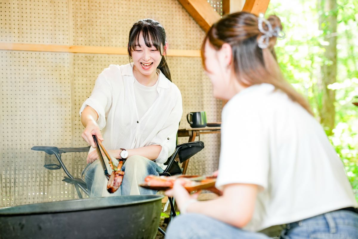ガチンコBBQロッジ北軽井沢のBBQスペース